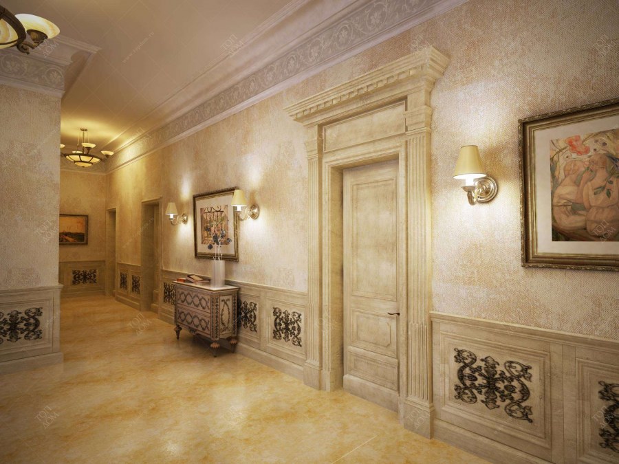 Штукатурка в классическую прихожую