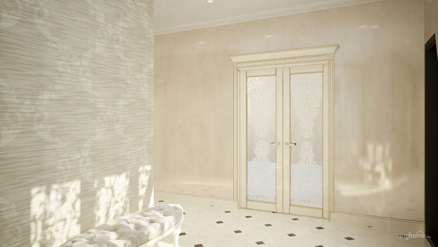 Декоративная штукатурка на двери