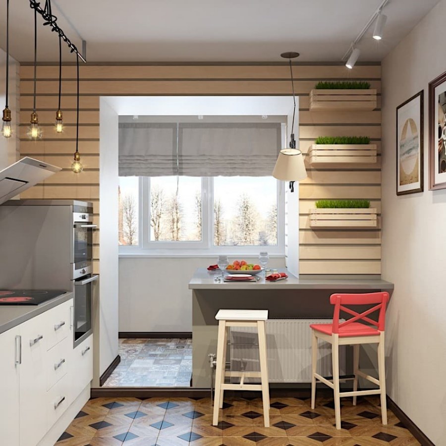 Подоконник барная стойка на лоджии