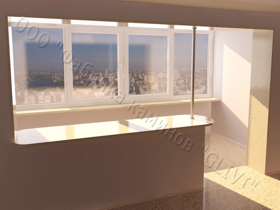 Подоконник между комнатой и лоджией