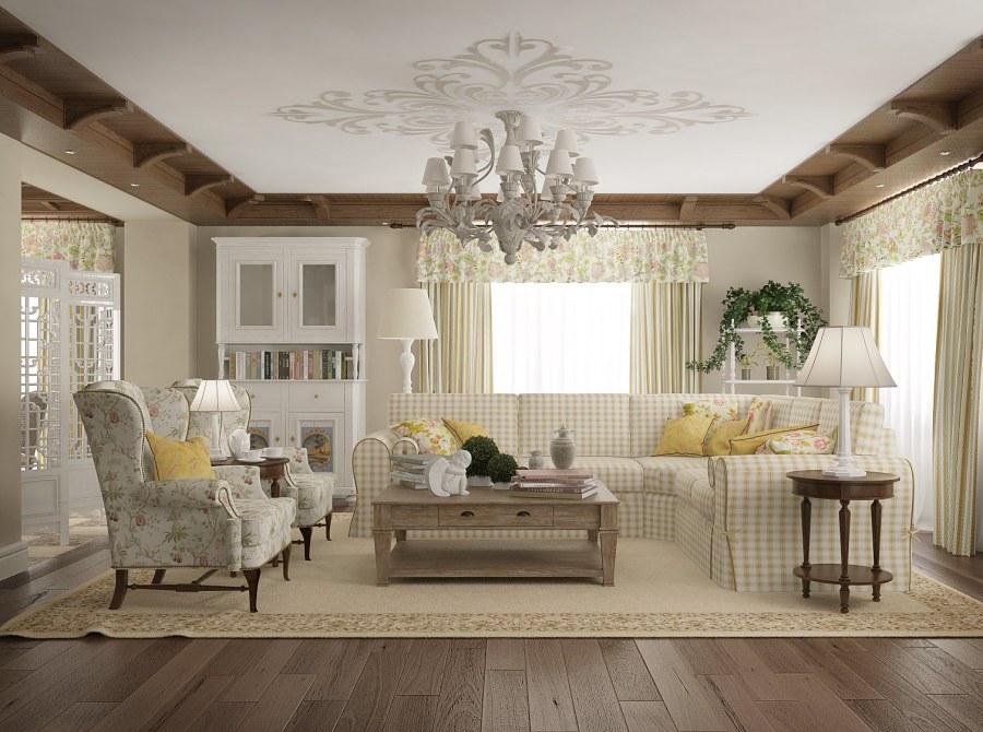 Гостиная в стиле Прованс радиаторы