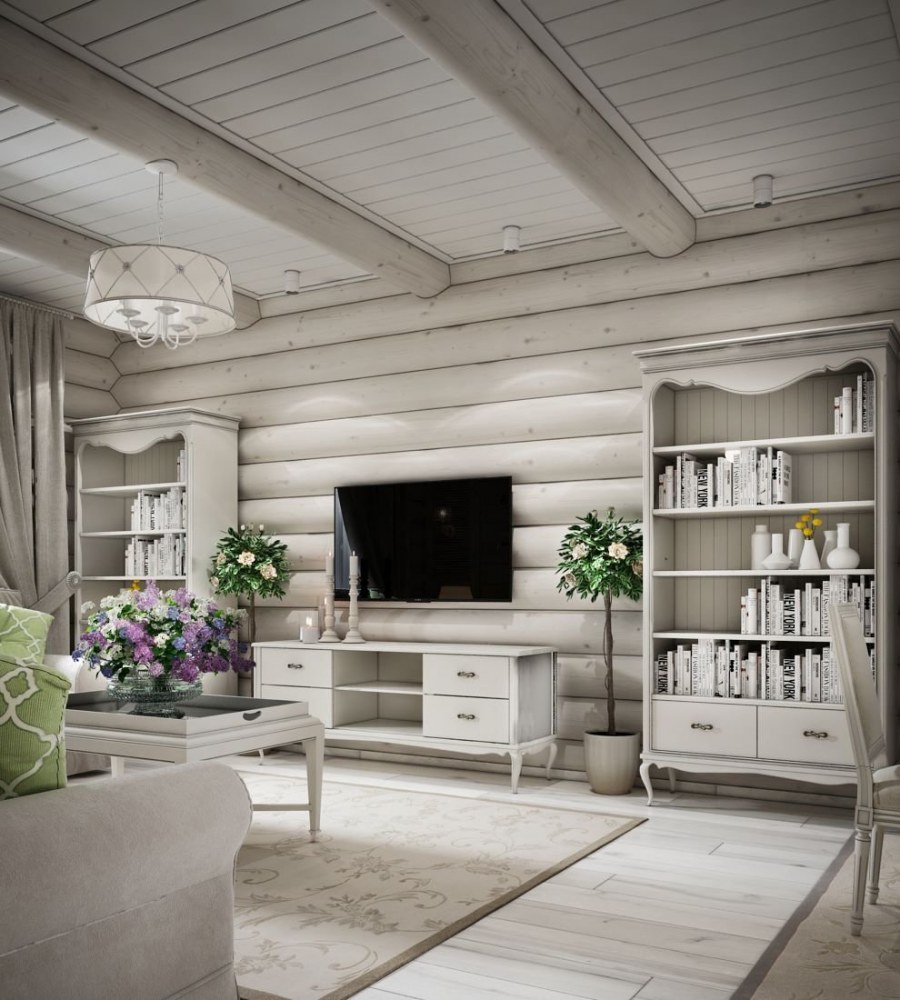 Интерьер дома из клееного бруса в стиле Прованс