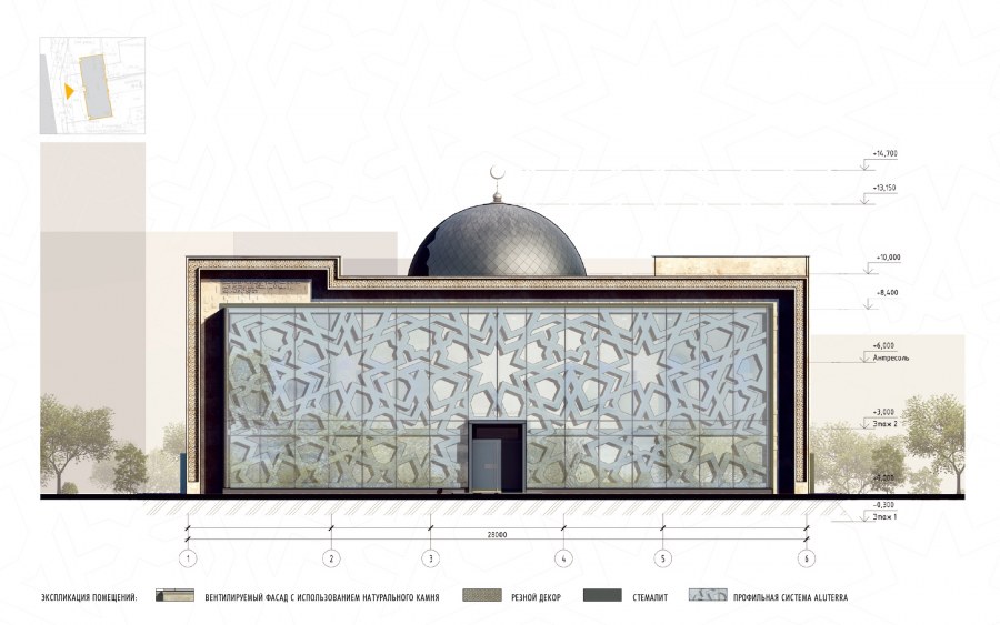 План и фасад мечети