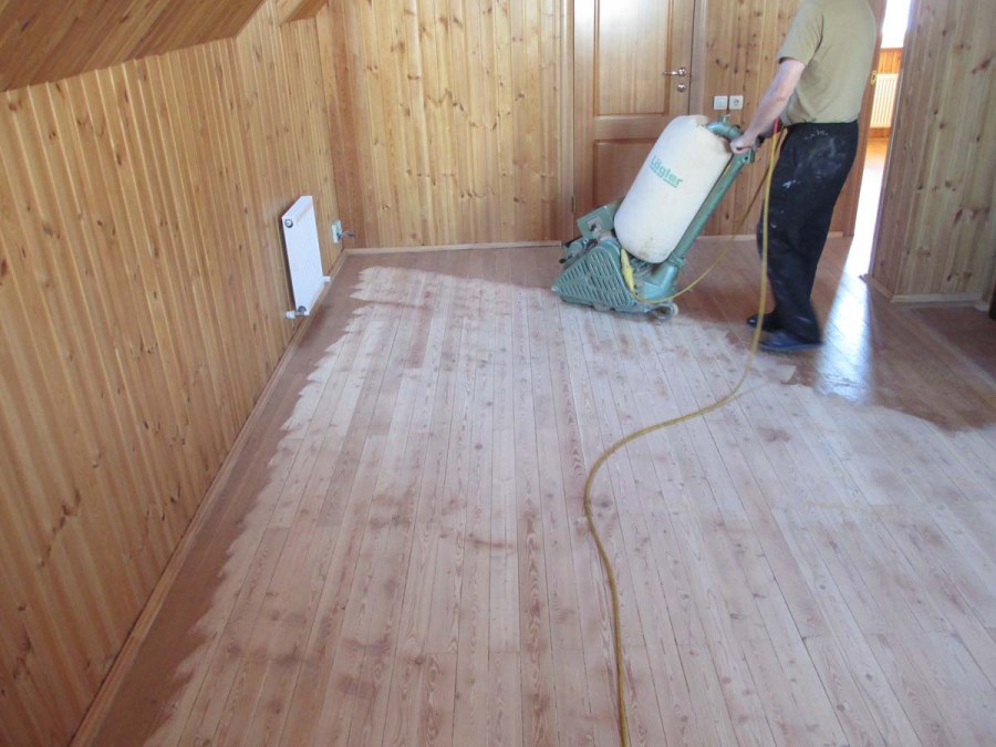 Циклевание обрезной доски