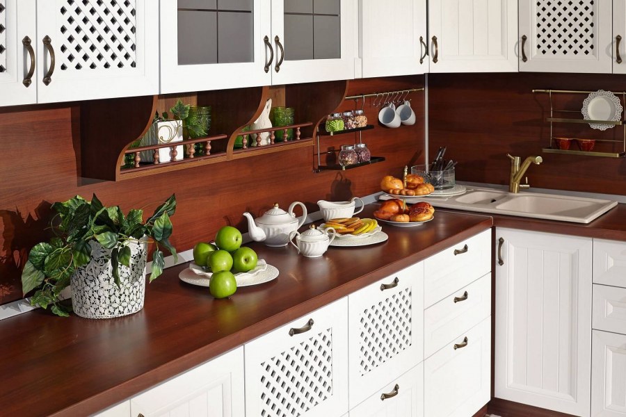 Модульная кухня Кантри ясень светлый