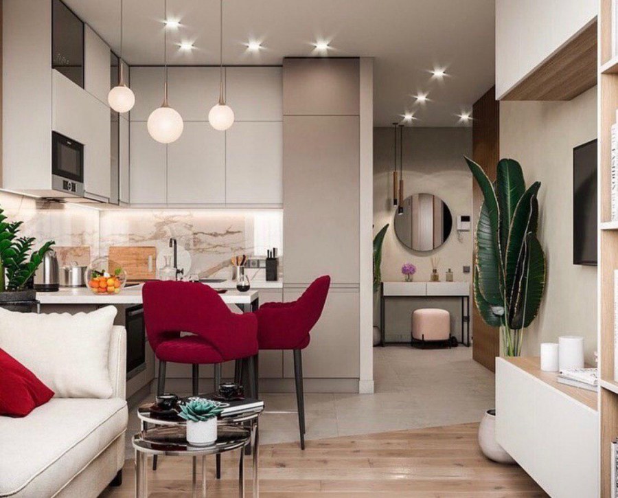 Уютная кухня гостиная