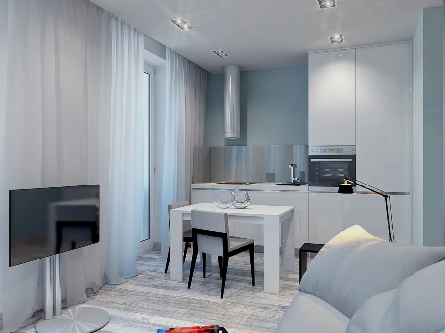 Студия в серых тонах