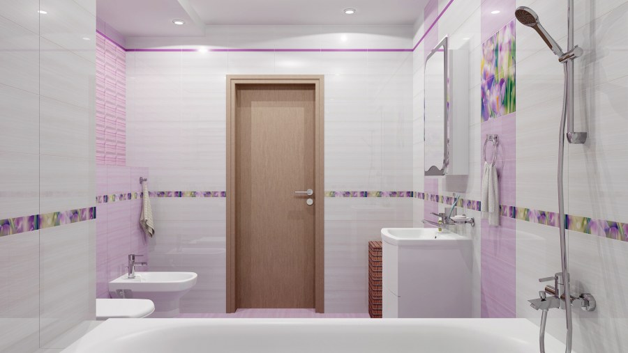 Aquarelle Lilac Wall 01 25х60