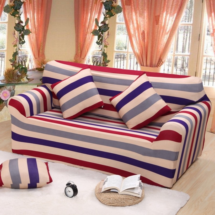 Полосатые покрывала на диван