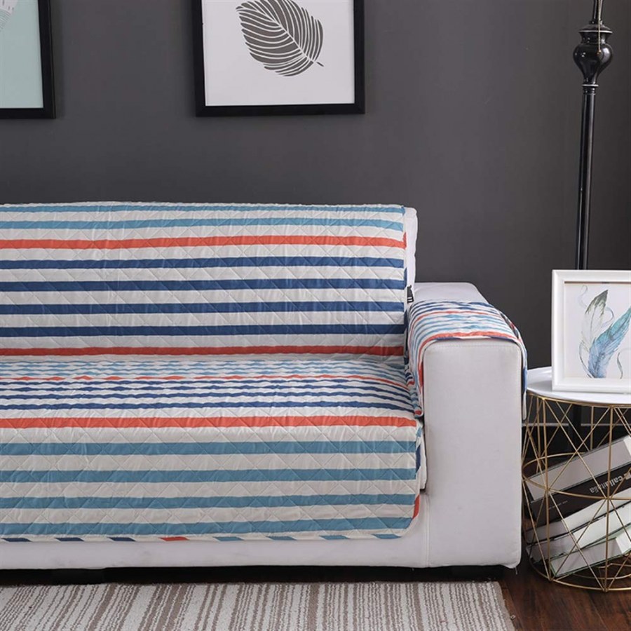 Покрывало в полоску на диван