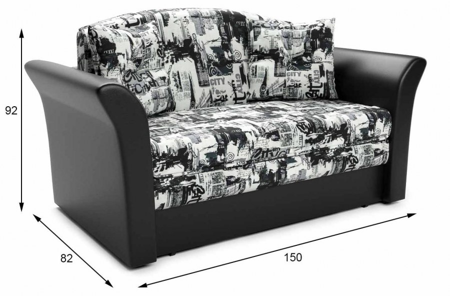 Прямой диван Малютка серый 150 см