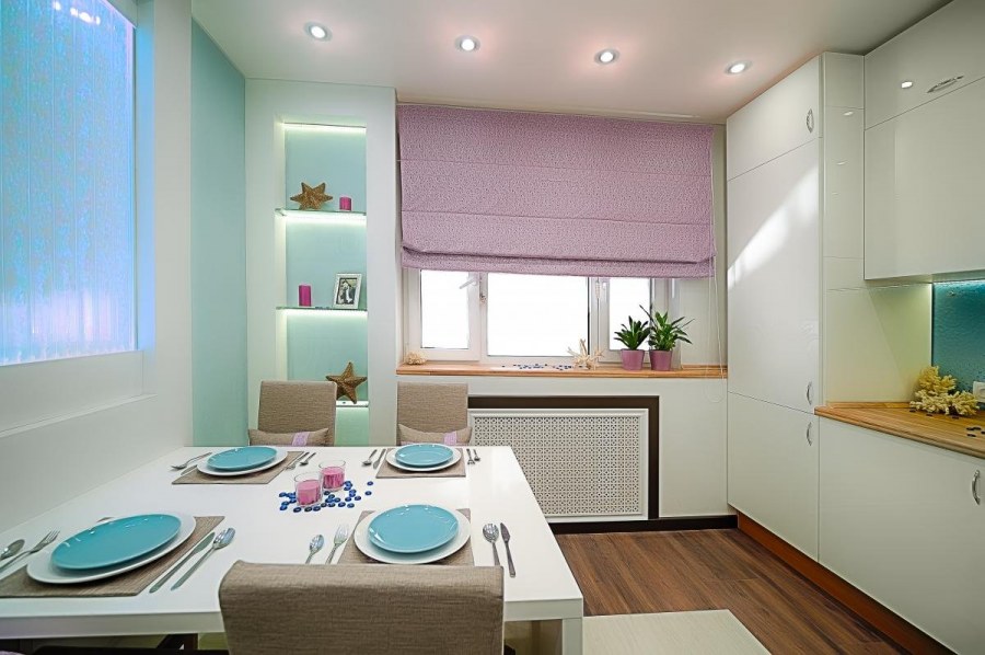 Красивый недорогой интерьер кухни