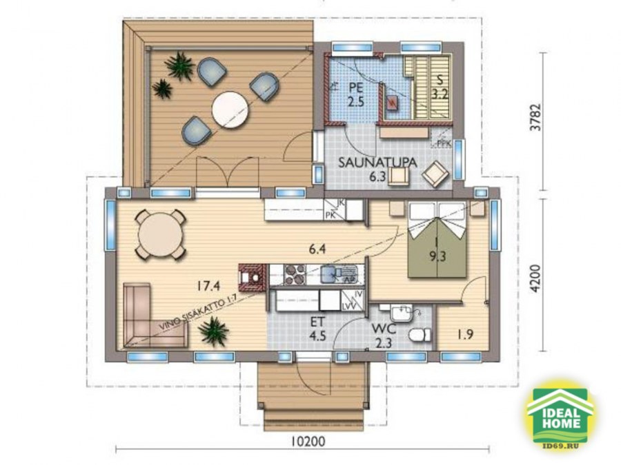 Планировка загородного домика