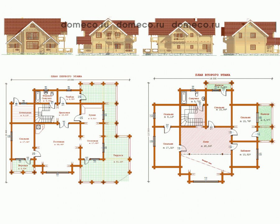 План 2 этажного коттеджа