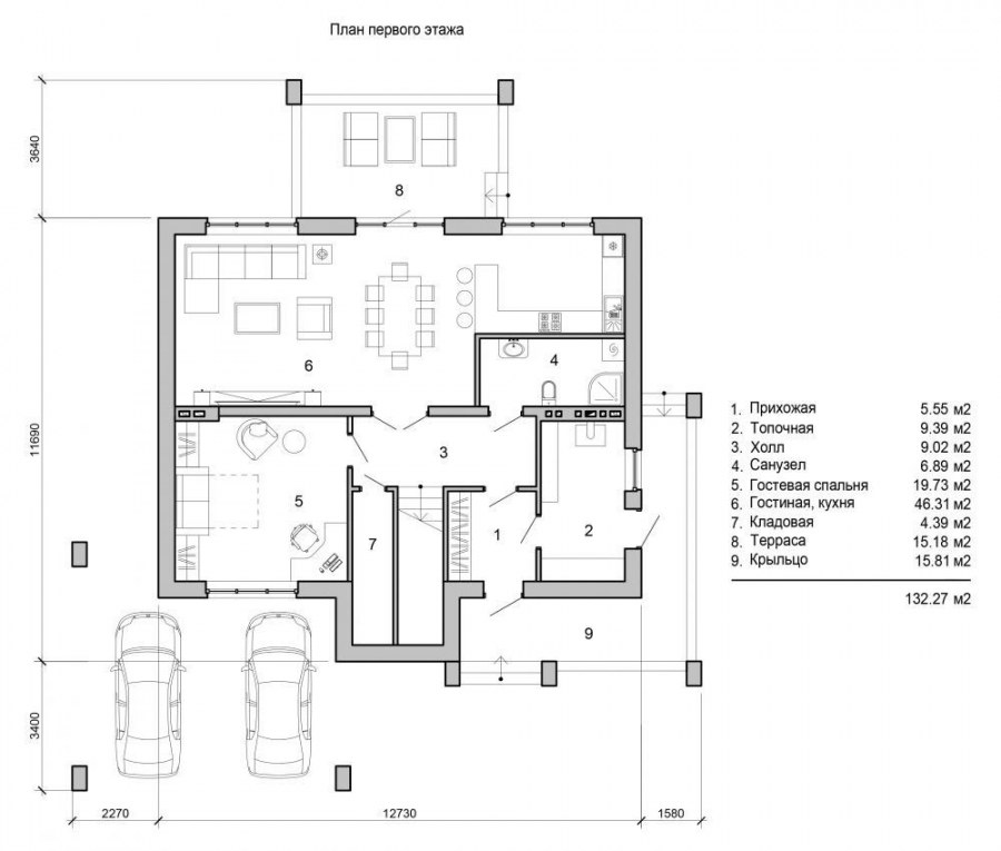 План первого этажа