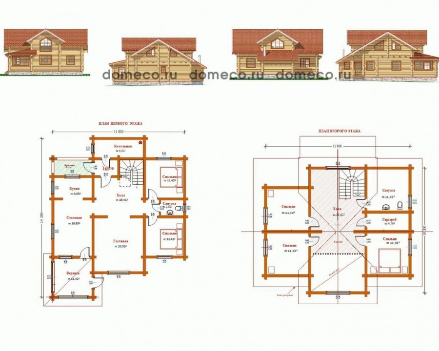 Проект деревянного дома чертежи