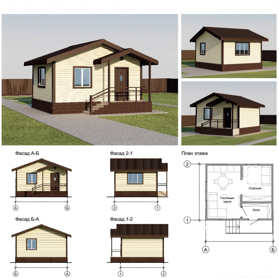 Каркасный дом 6х4 одноэтажный планировка
