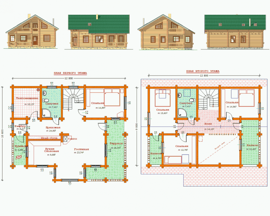 Планировки деревянных домов