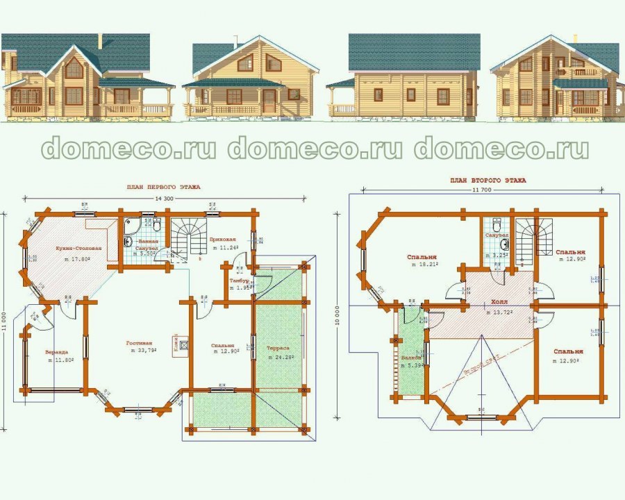 Проектные чертежи домов