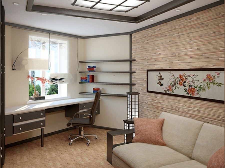 Интерьер кабинета в японском стиле