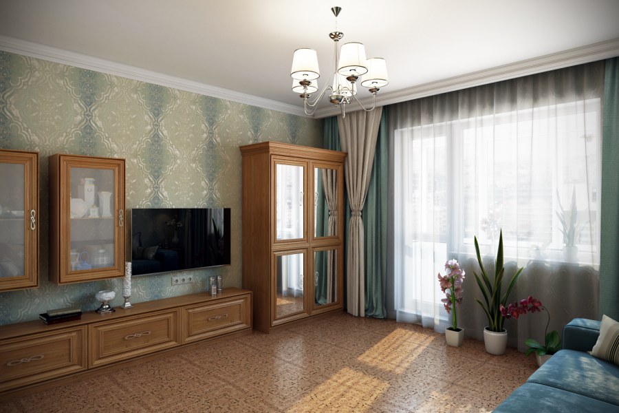 Гостиная в природных цветах