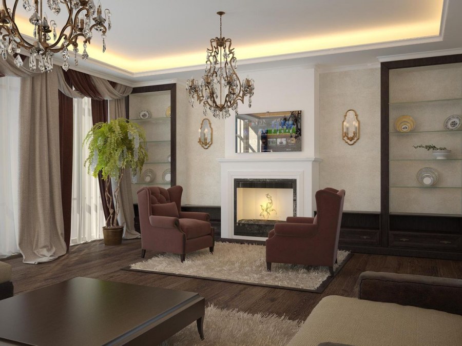 Современные люстры в интерьере