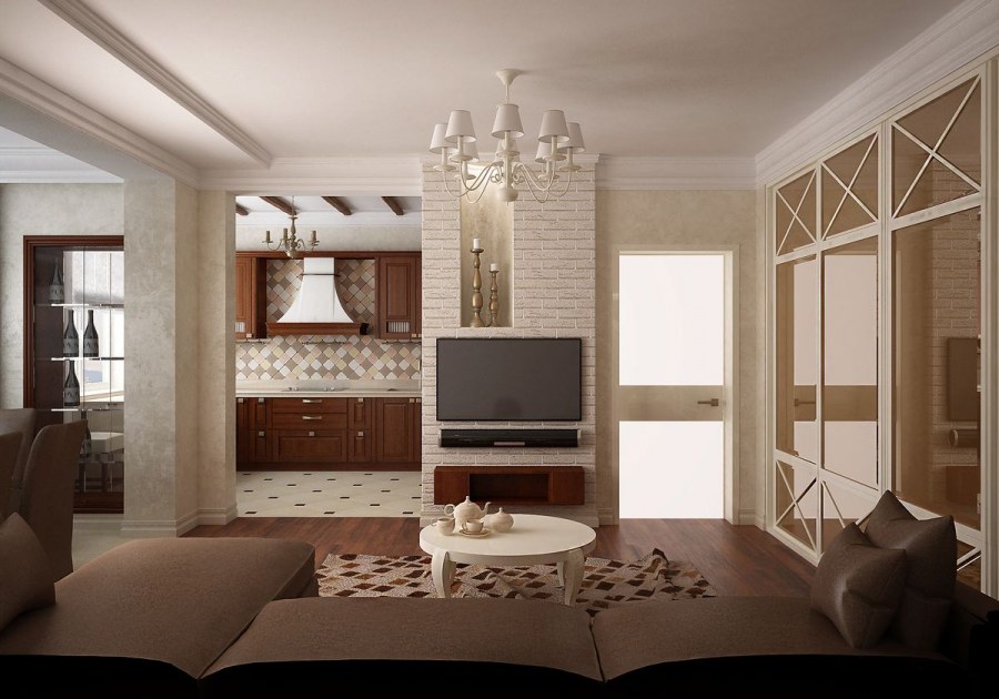 Фрески в интерьере гостиной