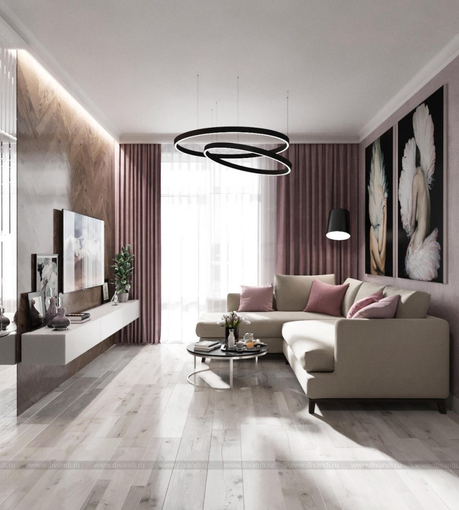 Спальня в бежево розовых тонах