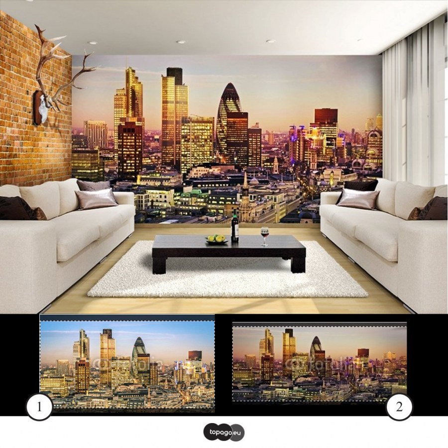Фотообои Лондон в интерьере гостиной