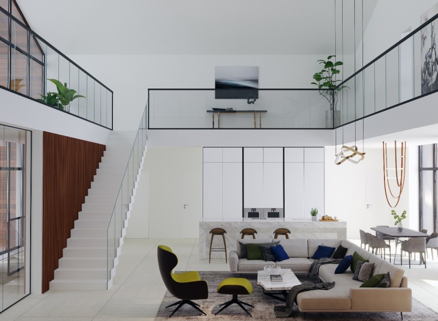 Антресоль в современном интерьере