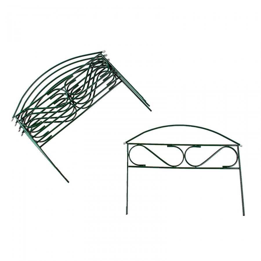 Ограждение декоративное, 50 × 194 см, 1 секция, металл, зелёное