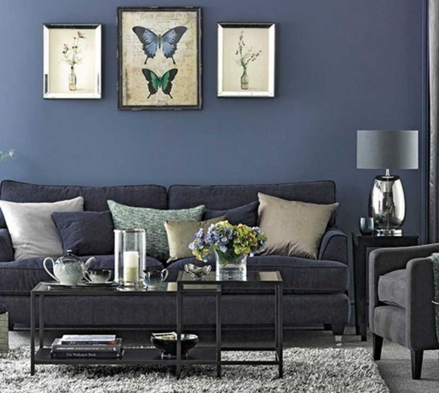 Спальня в голубых тонах бюджетный вариант