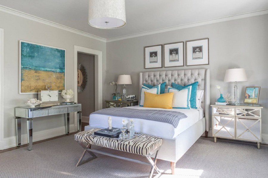 Сочетание синего и розового в интерьере