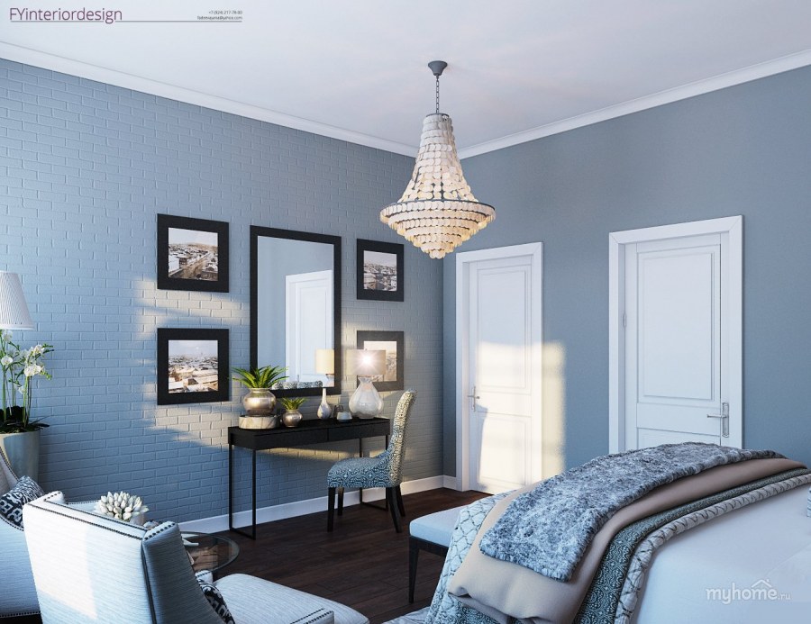 Серо-голубые стены наружные