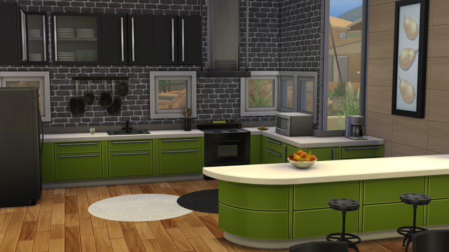 Большая кухня в симс 4