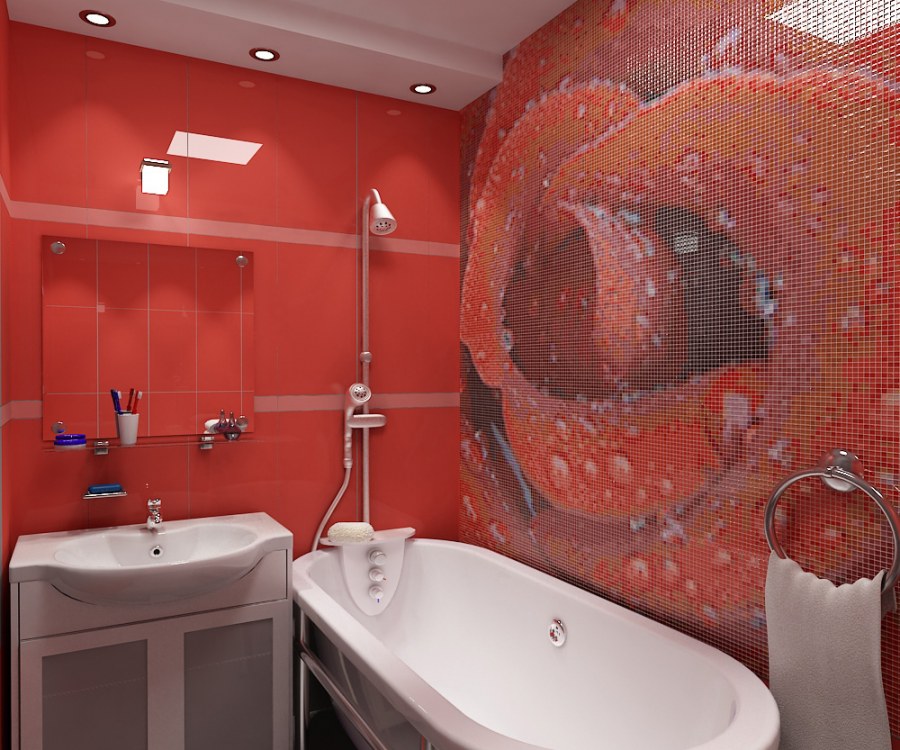 Ванная в Красном цвете