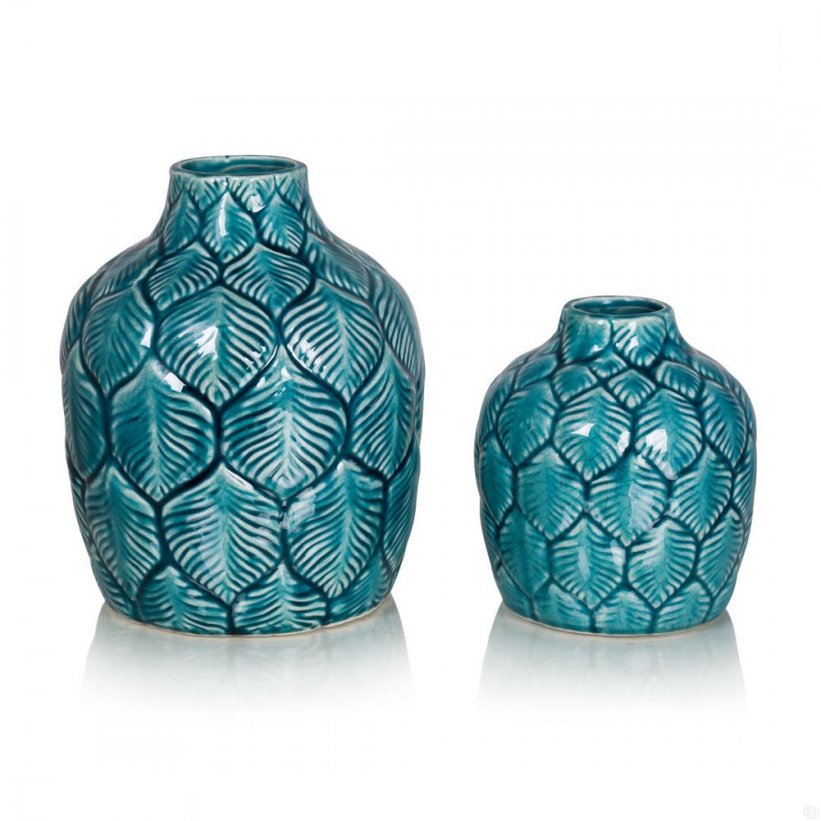 Ваза керамическая бирюзовая