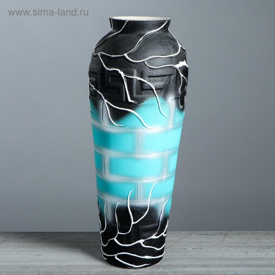 Бирюзовая напольная ваза