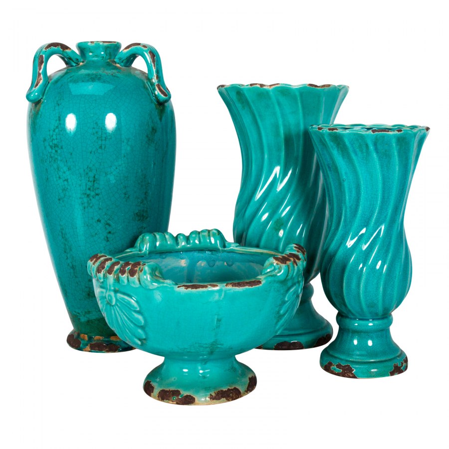 Бирюзовый хрустальные вазы для цветов