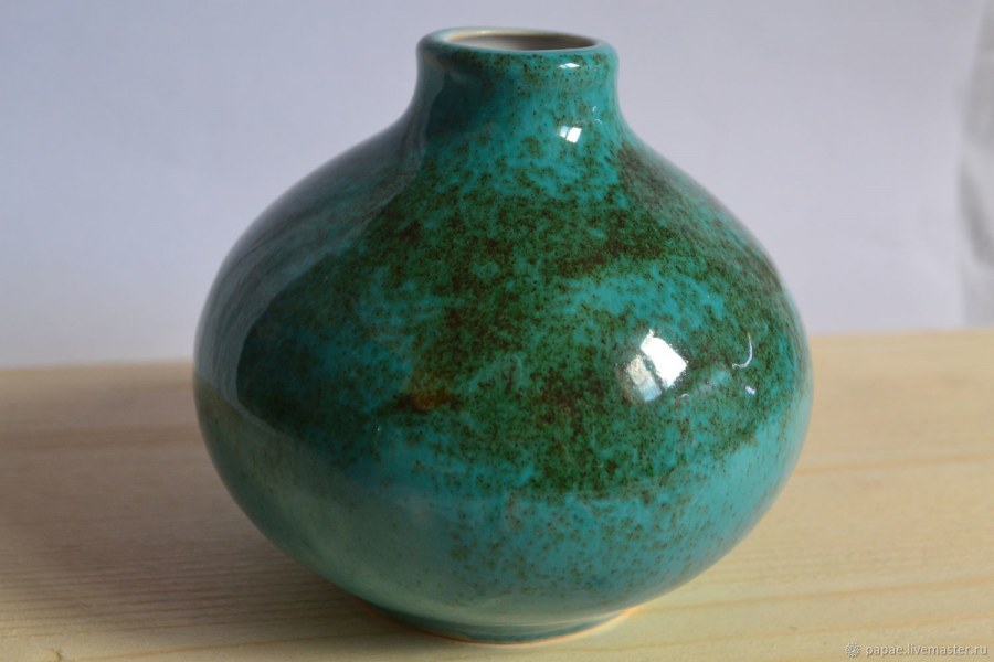 Керамическая ваза бирюза