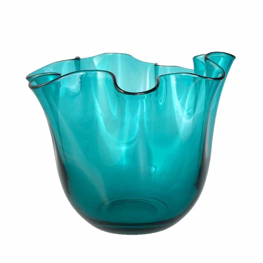 Ваза из бирюзового стекла