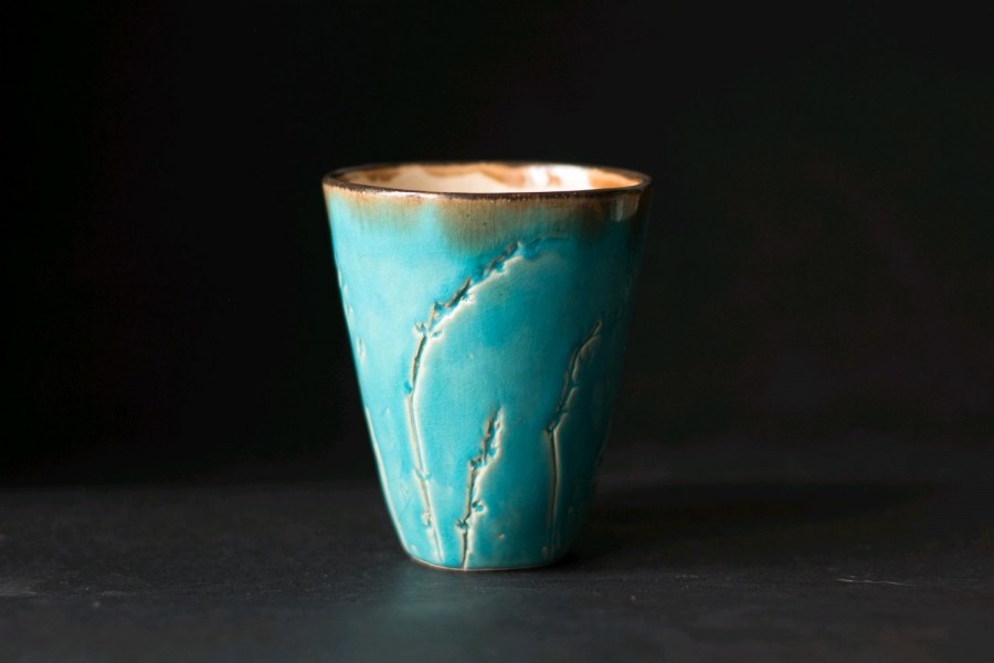 Чашки керамика бирюзовая