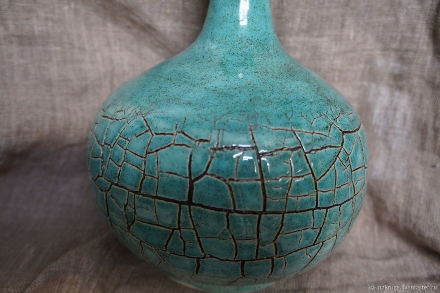 Ваза волна бирюза