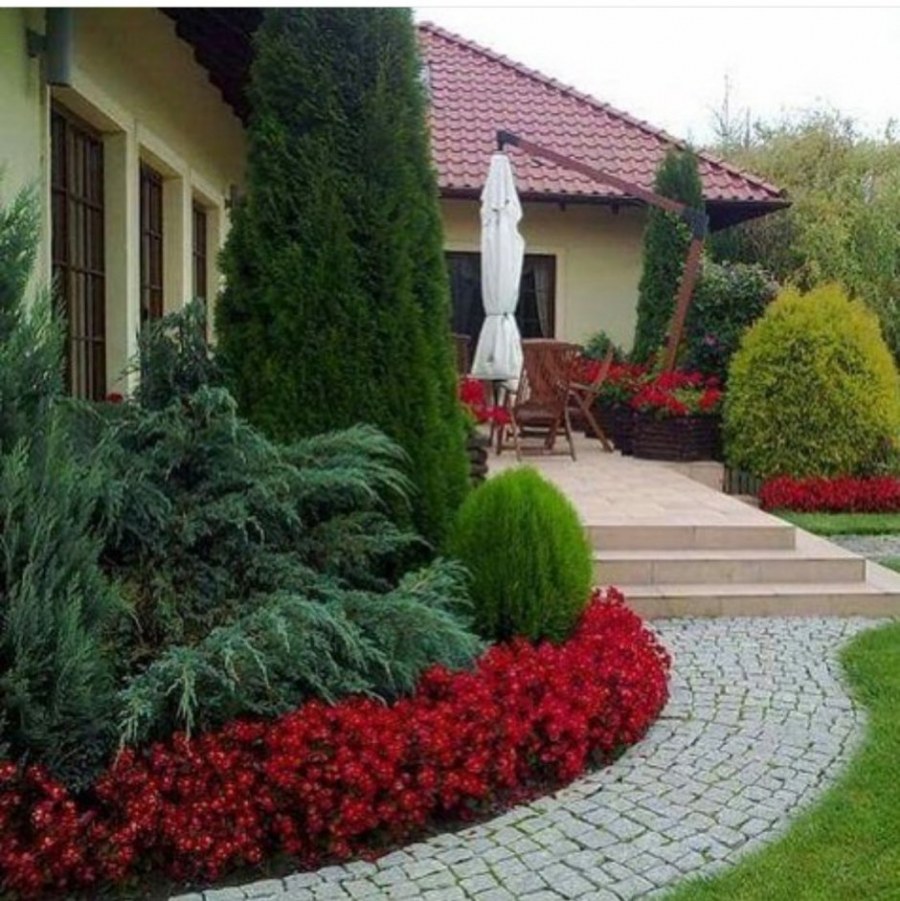 Клумба на газоне