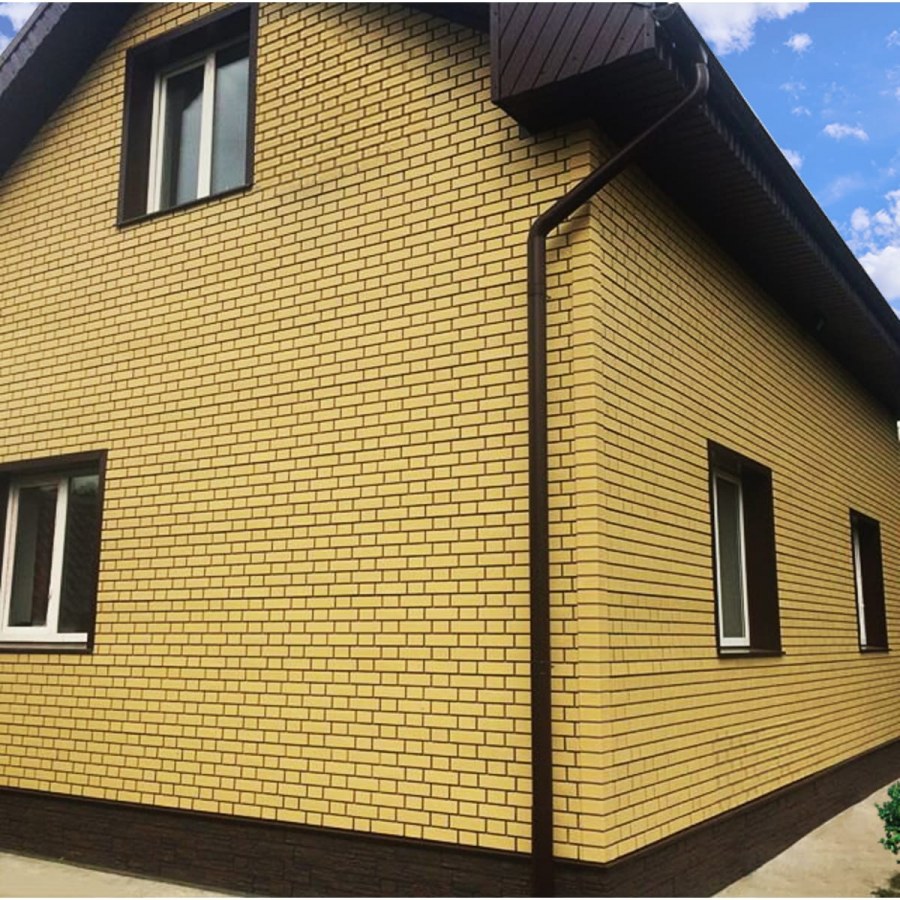 Фасадные панели Файнбир кирпич желтый