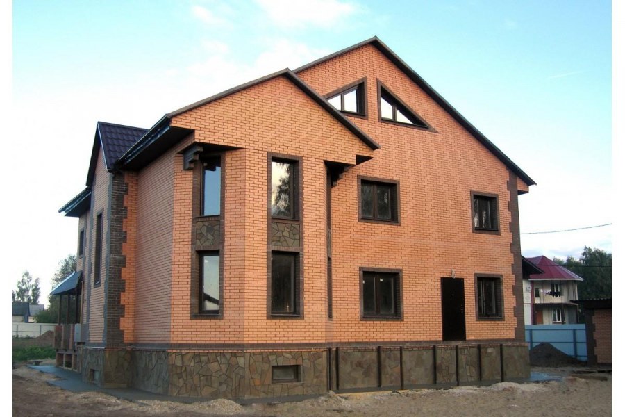 Кирпич облицовочный полуторный абрикос