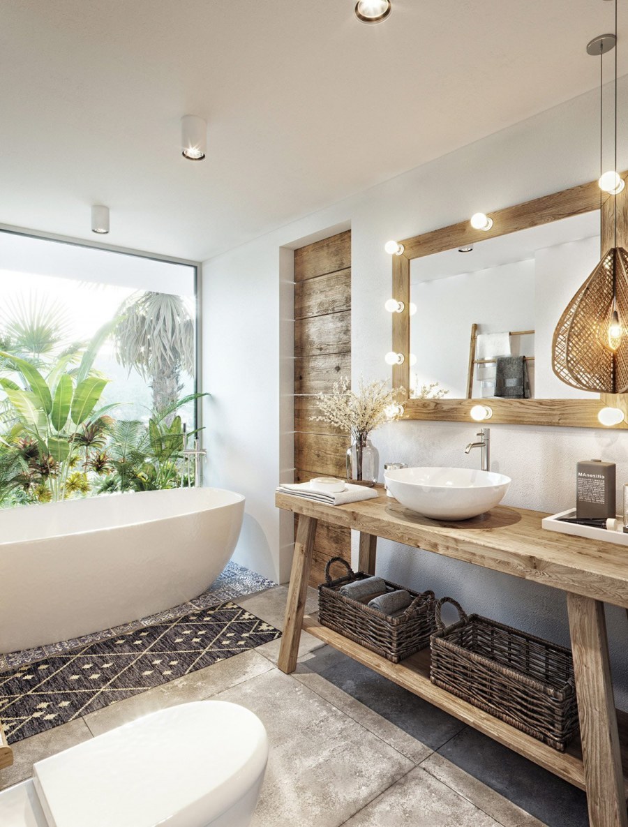 Ванная комната в индонезийском стиле