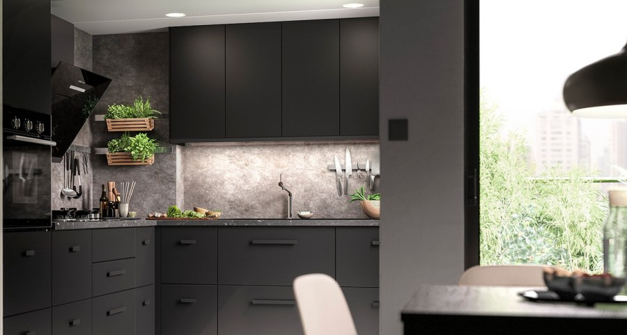 Черная кухня икеа Кунгсбакка