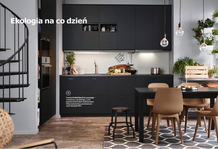 Черная кухня икеа Кунгсбакка