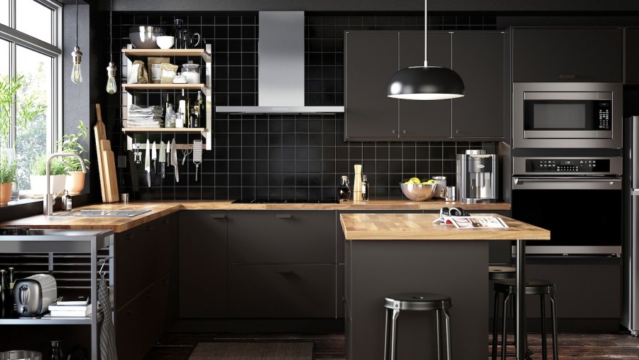 Серая кухня икеа Кунгсбакка